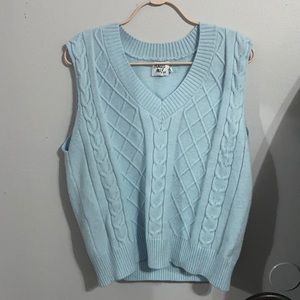 JADA OVERSIZED SWEATER VEST BLUE